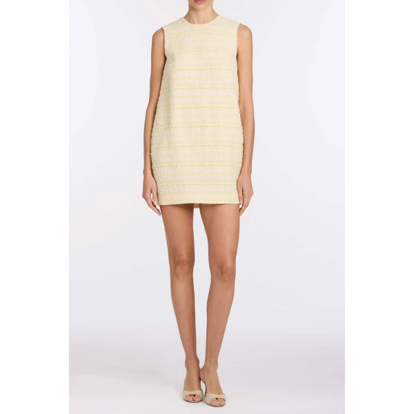 Markarian Daisy Lemon Textured Stripe Mini Dress, view 2