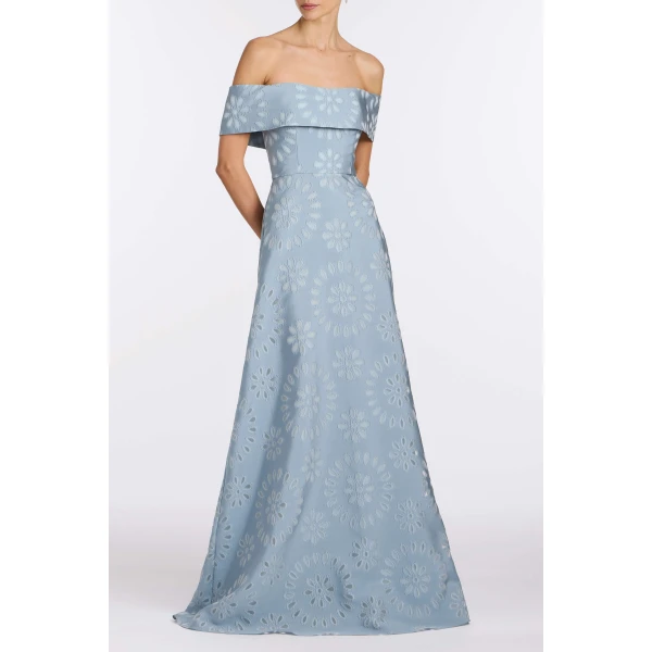 Markarian Ella Floral Burnout Gown, view 2