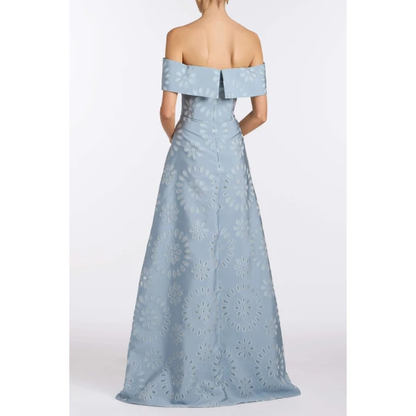 Markarian Ella Floral Burnout Gown, view 4