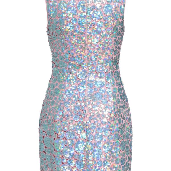 Markarian Galaxie Blue Iridescent Paillette Mini Dress - Dresses - New York Luxury Occasion Wear at Coveti