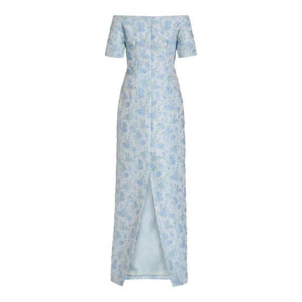 Markarian Gilda Cornflower And Mint Brocade Gown, view 5