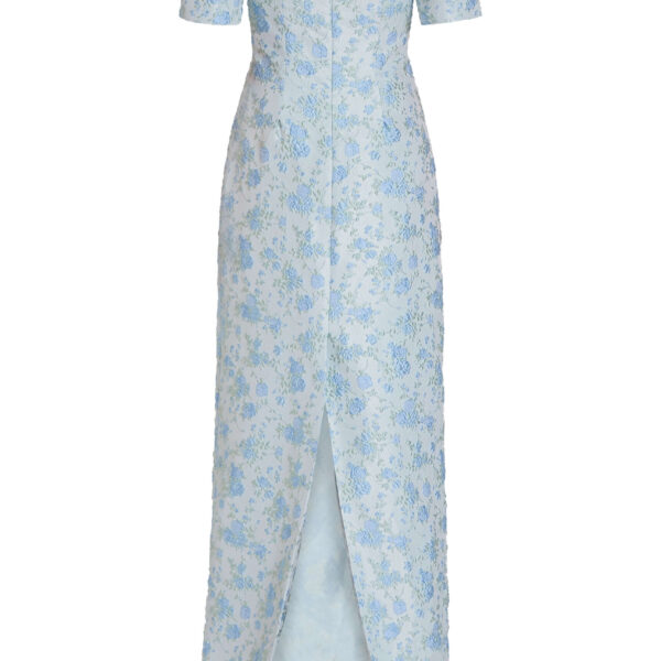 Markarian Gilda Cornflower And Mint Brocade Gown - Dresses - New York Luxury Occasion Wear at Coveti