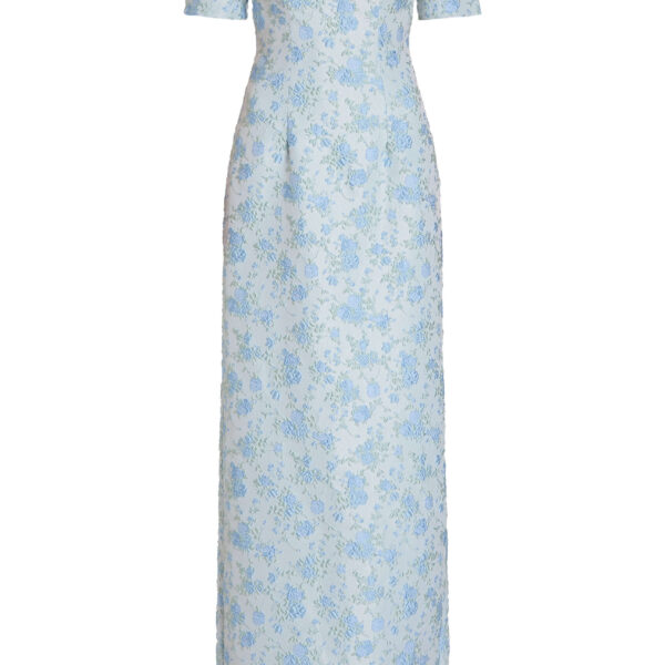 Markarian Gilda Cornflower And Mint Brocade Gown - Dresses - New York Luxury Occasion Wear at Coveti