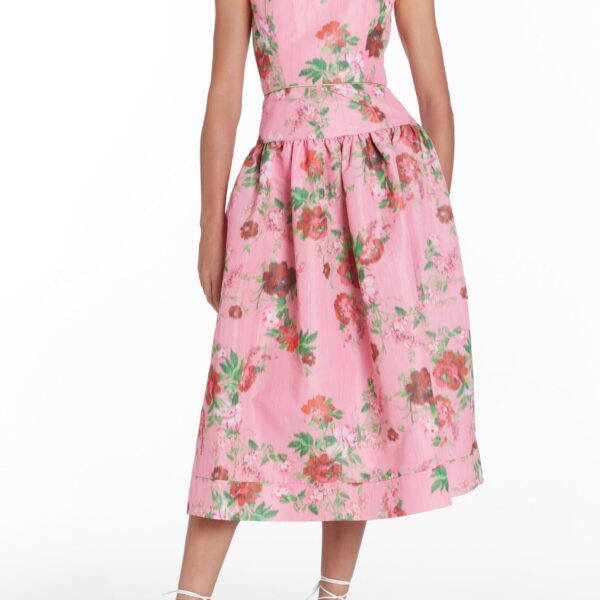 Markarian Giorgia Pink Floral Ikat Midi Dress - Dresses - New York Luxury Occasion Wear at Coveti