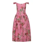 Markarian Giorgia Pink Floral Ikat Midi Dress - Dresses - New York Luxury Occasion Wear at Coveti