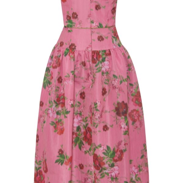 Markarian Giorgia Pink Floral Ikat Midi Dress - Dresses - New York Luxury Occasion Wear at Coveti
