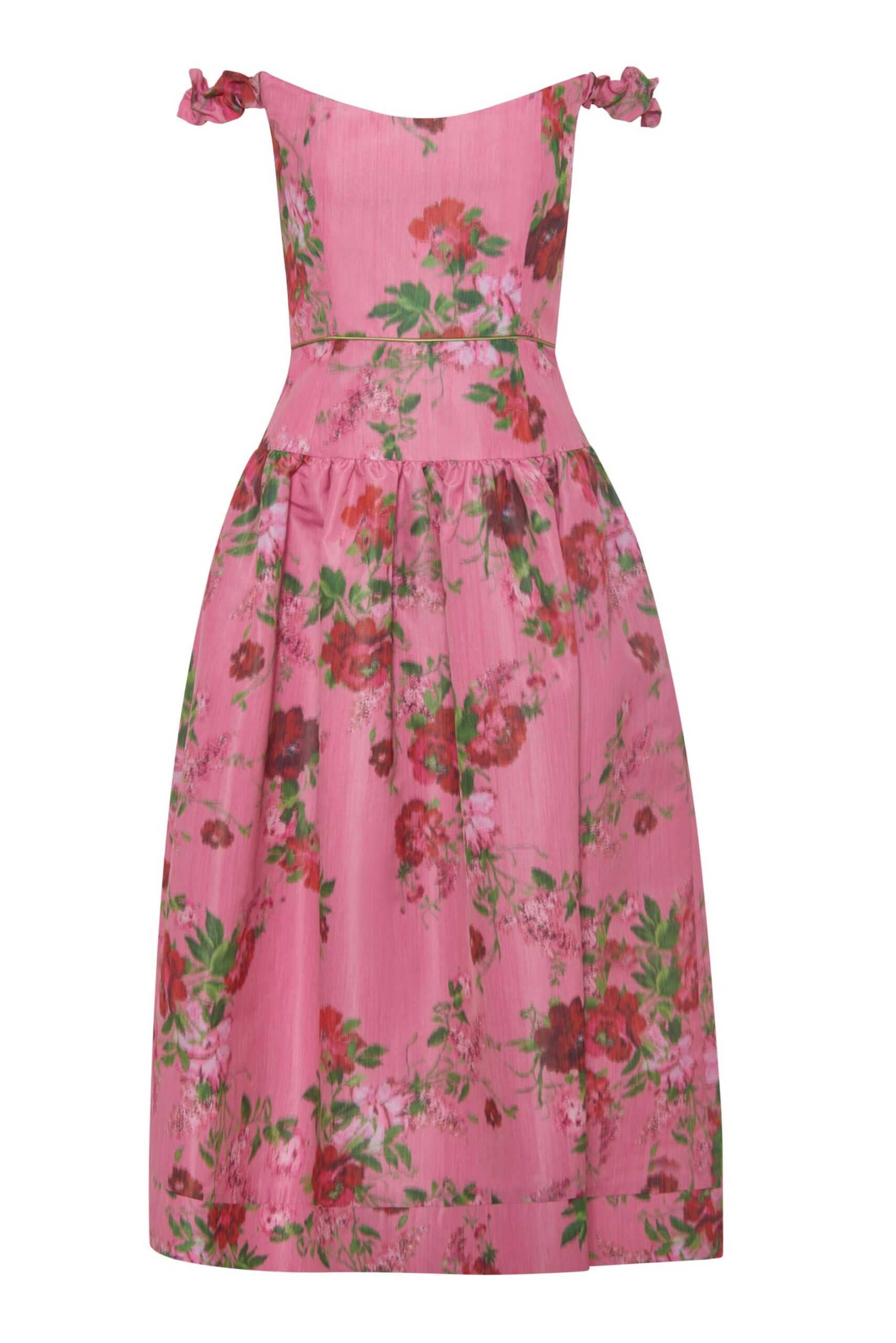 Markarian Giorgia Pink Floral Ikat Midi Dress - Dresses - New York Luxury Occasion Wear at Coveti Markarian Giorgia Pink Floral Ikat Midi Dress - Dresses - New York Luxury Occasion Wear at Coveti