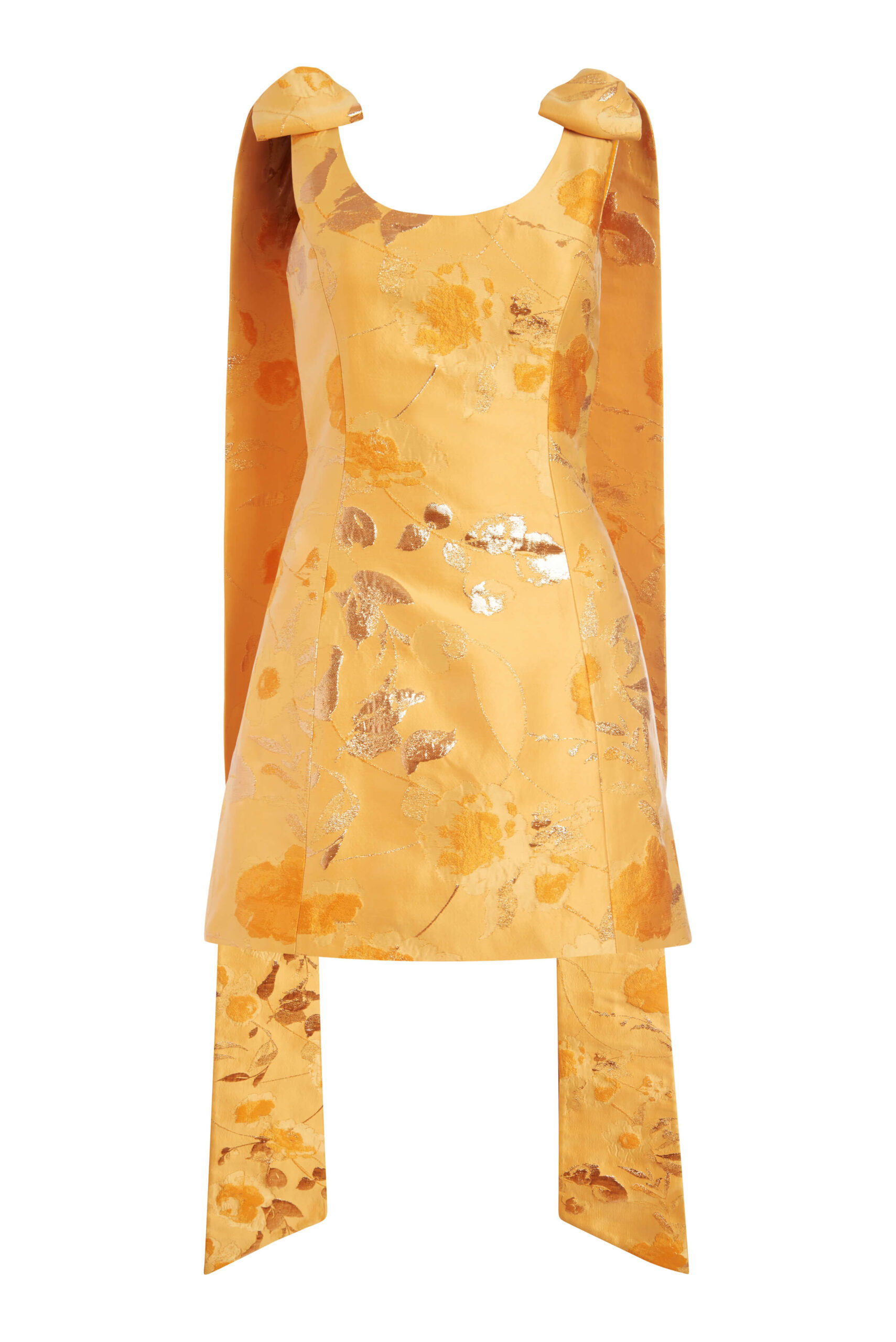 Markarian Gita Gold Floral Brocade Mini Dress - Dresses - New York Luxury Occasion Wear at Coveti