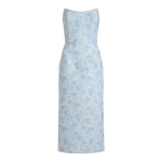 Markarian Giulia Cornflower And Mint Brocade Dress - Dresses - New York Luxury Occasion Wear at Coveti