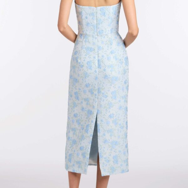 Markarian Giulia Cornflower And Mint Brocade Dress - Dresses - New York Luxury Occasion Wear at Coveti