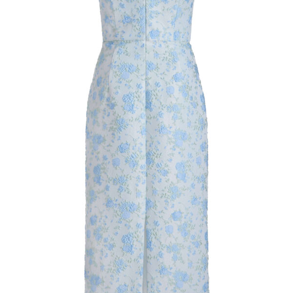 Markarian Giulia Cornflower And Mint Brocade Dress - Dresses - New York Luxury Occasion Wear at Coveti