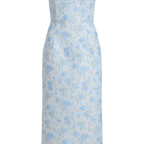 Markarian Giulia Cornflower And Mint Brocade Dress - Dresses - New York Luxury Occasion Wear at Coveti