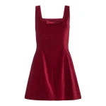 Markarian Jeanine Burgundy Velvet Mini Dress - Dresses - New York Luxury Occasion Wear at Coveti