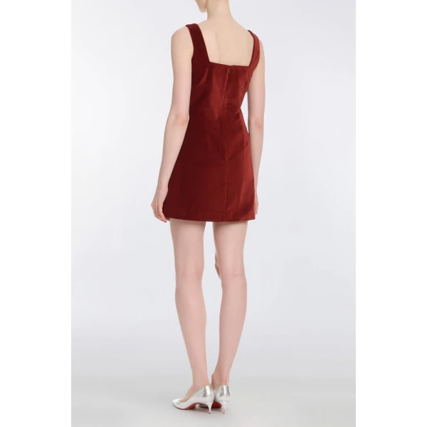 Markarian Jeanine Burgundy Velvet Mini Dress, view 4