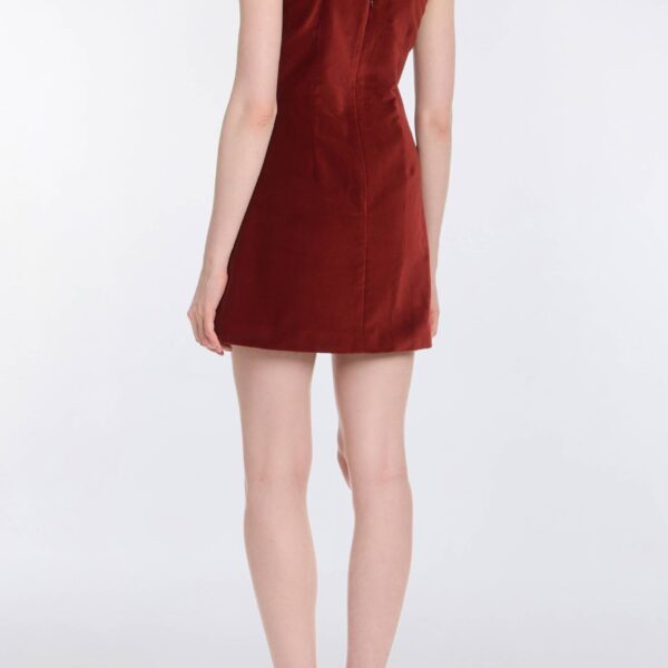 Markarian Jeanine Burgundy Velvet Mini Dress - Dresses - New York Luxury Occasion Wear at Coveti