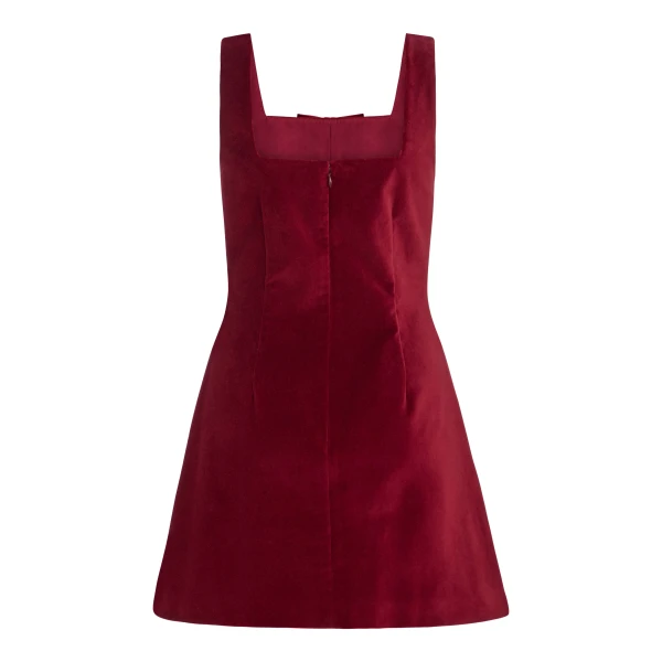Markarian Jeanine Burgundy Velvet Mini Dress, view 5