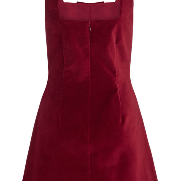 Markarian Jeanine Burgundy Velvet Mini Dress - Dresses - New York Luxury Occasion Wear at Coveti