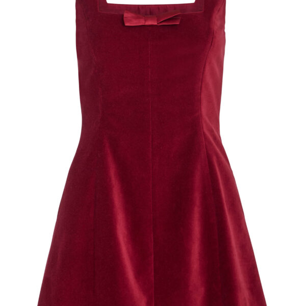 Markarian Jeanine Burgundy Velvet Mini Dress - Dresses - New York Luxury Occasion Wear at Coveti