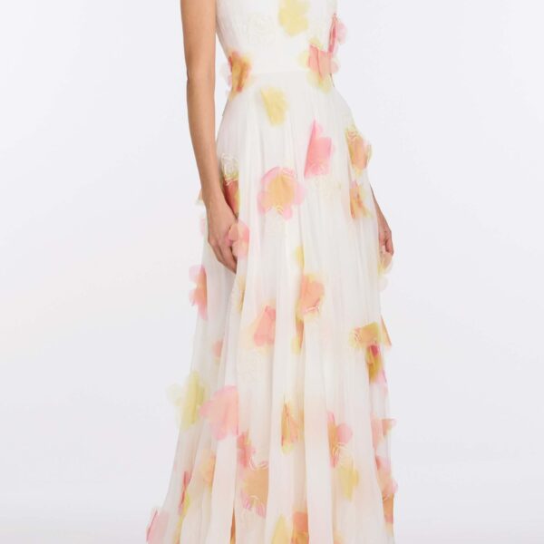 Markarian Laila Floral Beaded Organza Strapless Gown - Dresses - New York Luxury Occasion Wear at Coveti