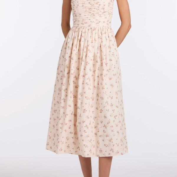 Markarian Leia Blush Bouquet Halter Neck Midi Dress - Dresses - New York Luxury Occasion Wear at Coveti