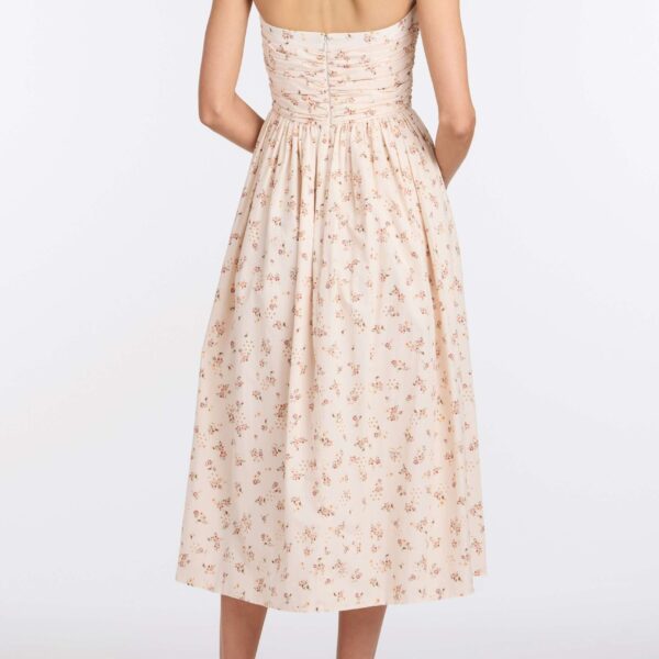 Markarian Leia Blush Bouquet Halter Neck Midi Dress - Dresses - New York Luxury Occasion Wear at Coveti