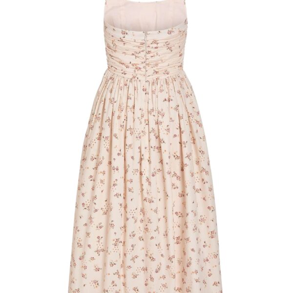 Markarian Leia Blush Bouquet Halter Neck Midi Dress - Dresses - New York Luxury Occasion Wear at Coveti