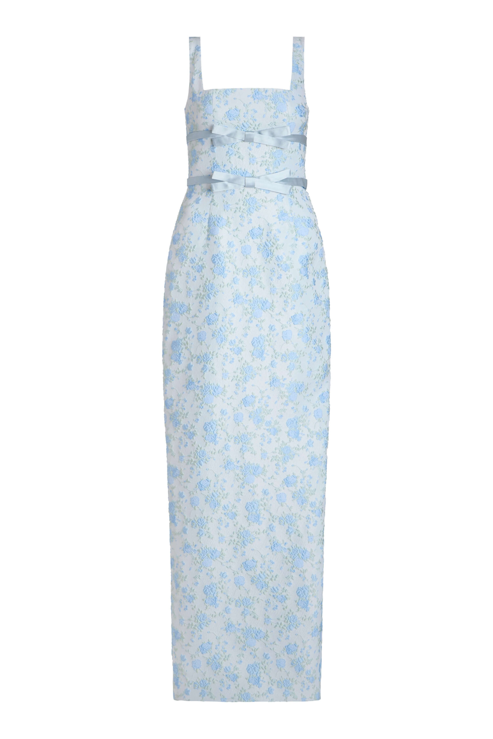 Markarian Lillia Cornflower And Mint Brocade Gown - Dresses - New York Luxury Occasion Wear at Coveti