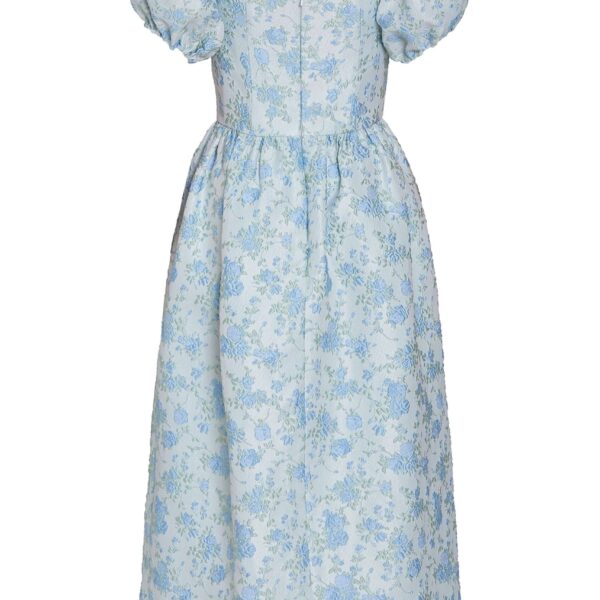 Markarian Lillian Cornflower And Mint Brocade Midi Dress - Dresses - New York Luxury Occasion Wear at Coveti