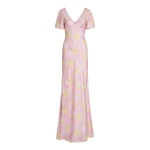 Markarian Lilou Floral Satin Puff Sleeve Gown - Dresses - New York Luxury Occasion Wear at Coveti