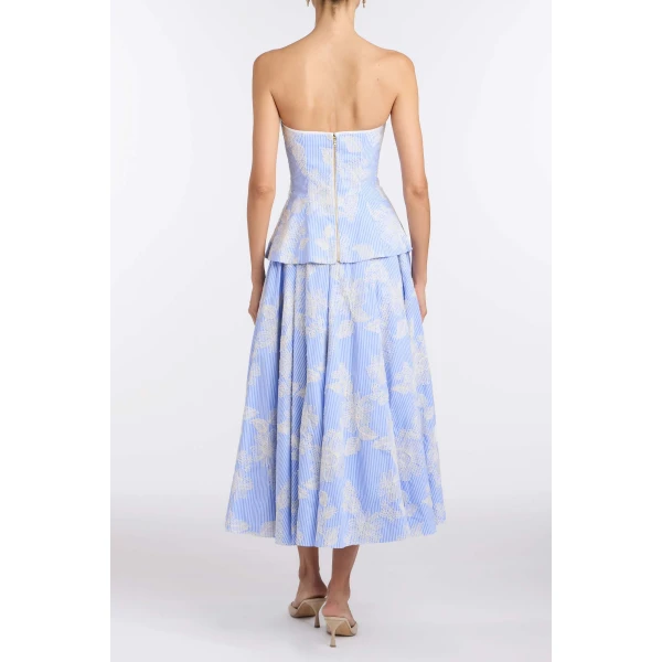 Markarian Lola Floral Embroidered Strapless Top, view 4