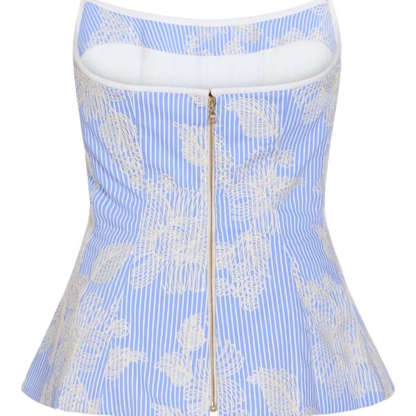 Markarian Lola Floral Embroidered Strapless Top - Tops - New York Luxury Occasion Wear at Coveti
