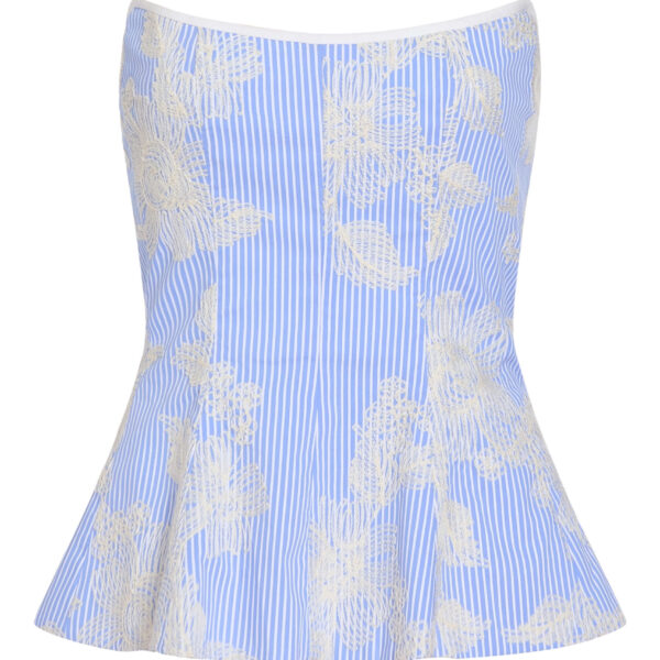 Markarian Lola Floral Embroidered Strapless Top - Tops - New York Luxury Occasion Wear at Coveti