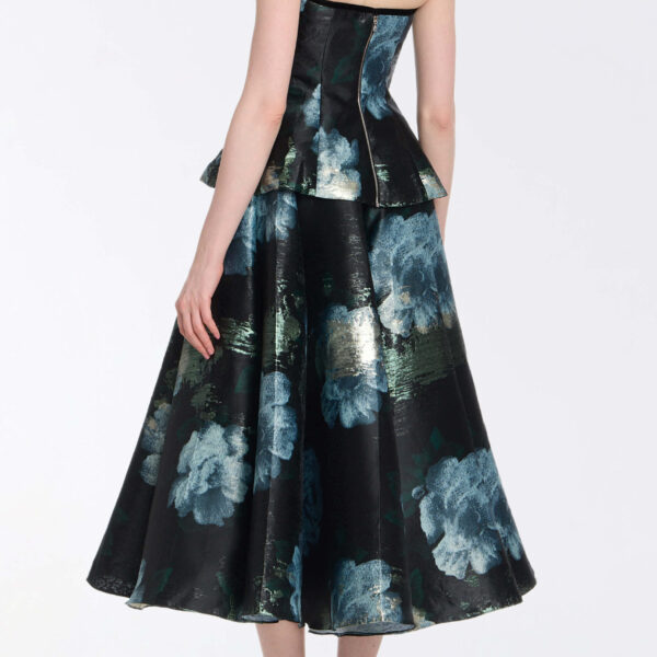 Markarian Lola Metallic Watercolor Floral Brocade Top - Tops - New York Luxury Occasion Wear at Coveti