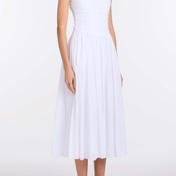 Markarian Maeve Cotton Eyelet Square Neck Midi Dress - Dresses - New York Luxury Occasion Wear at Coveti