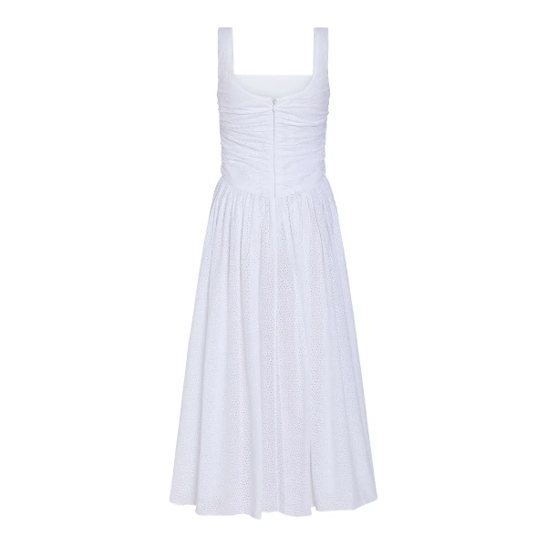 Markarian Maeve Cotton Eyelet Square Neck Midi Dress, view 5
