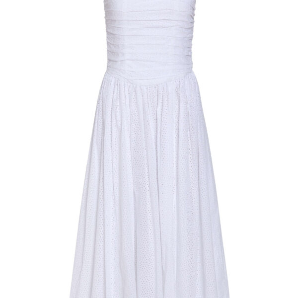 Markarian Maeve Cotton Eyelet Square Neck Midi Dress - Dresses - New York Luxury Occasion Wear at Coveti