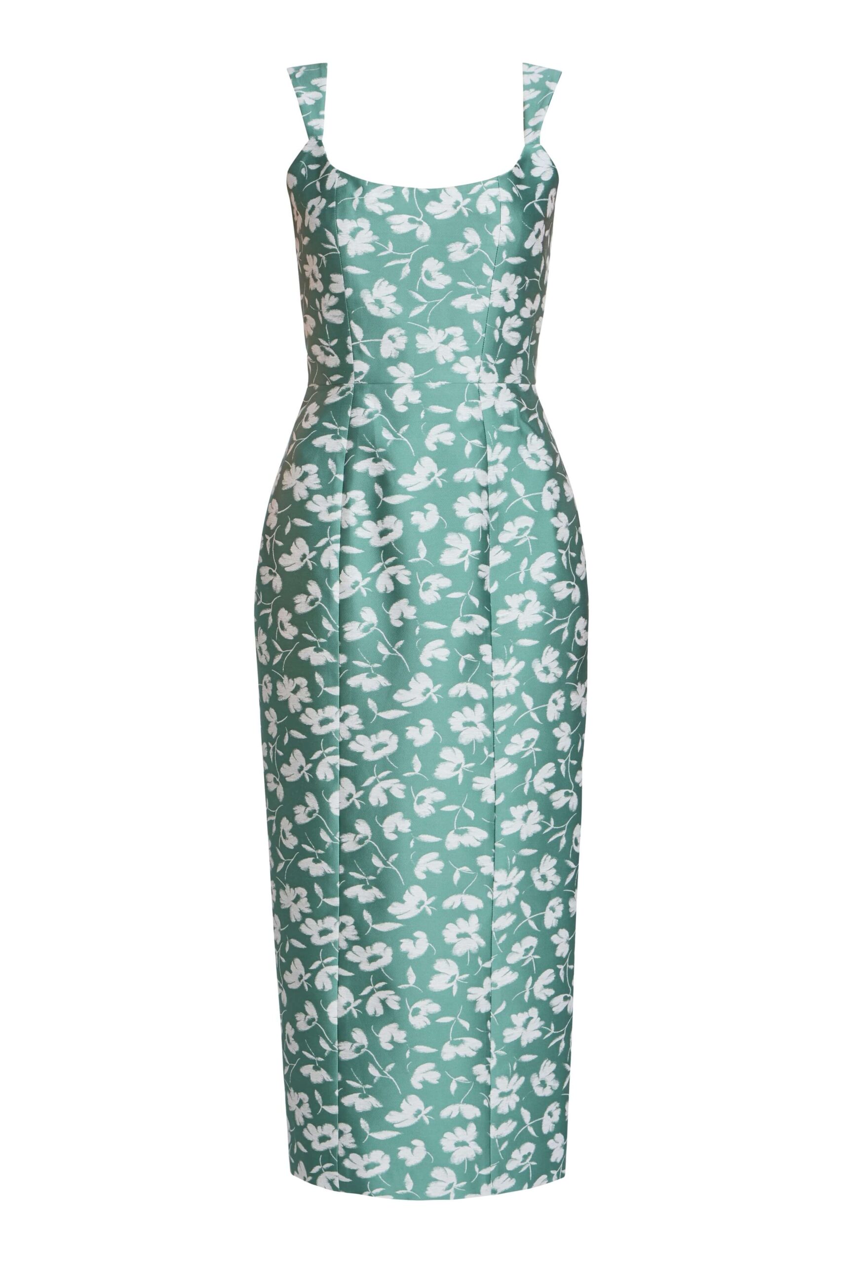 Markarian Numa Green And White Floral Brocade Corset Midi Dress - Dresses - New York Luxury Occasion Wear at Coveti Markarian Numa Green And White Floral Brocade Corset Midi Dress - Dresses - New York Luxury Occasion Wear at Coveti