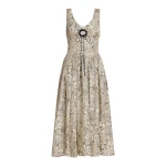 Markarian Penelope Black Floral Printed Twill Keyhole Midi Dress - Dresses - New York Luxury Occasion Wear at Coveti