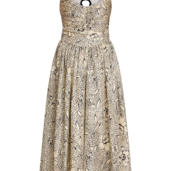 Markarian Penelope Black Floral Printed Twill Keyhole Midi Dress - Dresses - New York Luxury Occasion Wear at Coveti