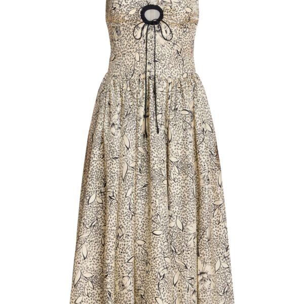 Markarian Penelope Black Floral Printed Twill Keyhole Midi Dress - Dresses - New York Luxury Occasion Wear at Coveti