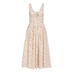 Markarian Penelope Blush Bouquet Cotton Eyelet Keyhole Midi Dress - Dresses - New York Luxury Occasion Wear at Coveti