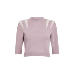 Markarian Posy Lavender Pearl Patch Cashmere Sweater - Knitwear - New York Luxury Occasion Wear at Coveti
