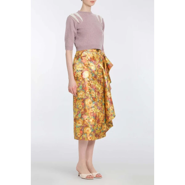Markarian Posy Lavender Pearl Patch Cashmere Sweater, view 3