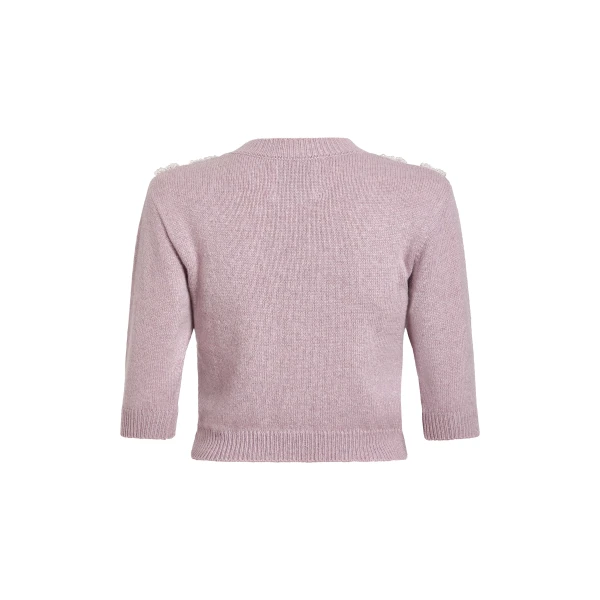 Markarian Posy Lavender Pearl Patch Cashmere Sweater, view 5