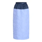 Markarian Ria Powder Blue Floral Cloque Midi Skirt - Skirts - New York Luxury Occasion Wear at Coveti Markarian Ria Powder Blue Floral Cloque Midi Skirt - Skirts - New York Luxury Occasion Wear at Coveti