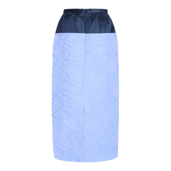 Markarian Ria Powder Blue Floral Cloque Midi Skirt, view 5
