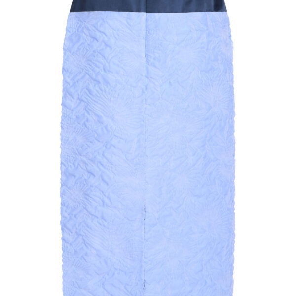Markarian Ria Powder Blue Floral Cloque Midi Skirt - Skirts - New York Luxury Occasion Wear at Coveti