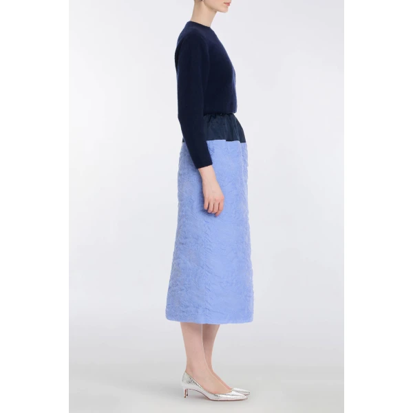 Markarian Romy Navy Floral Patch Cashmere Sweater, view 3