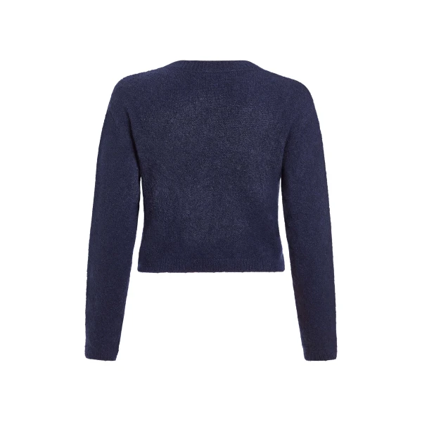 Markarian Romy Navy Floral Patch Cashmere Sweater, view 5