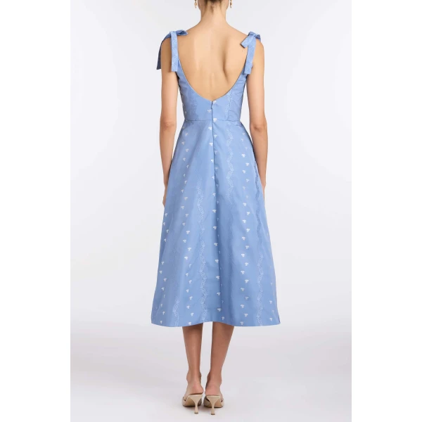 Markarian Rosalina Wedgwood Floral Taffeta Dress, view 4